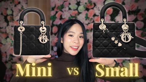 small white lady dior|Lady Dior mini vs small.